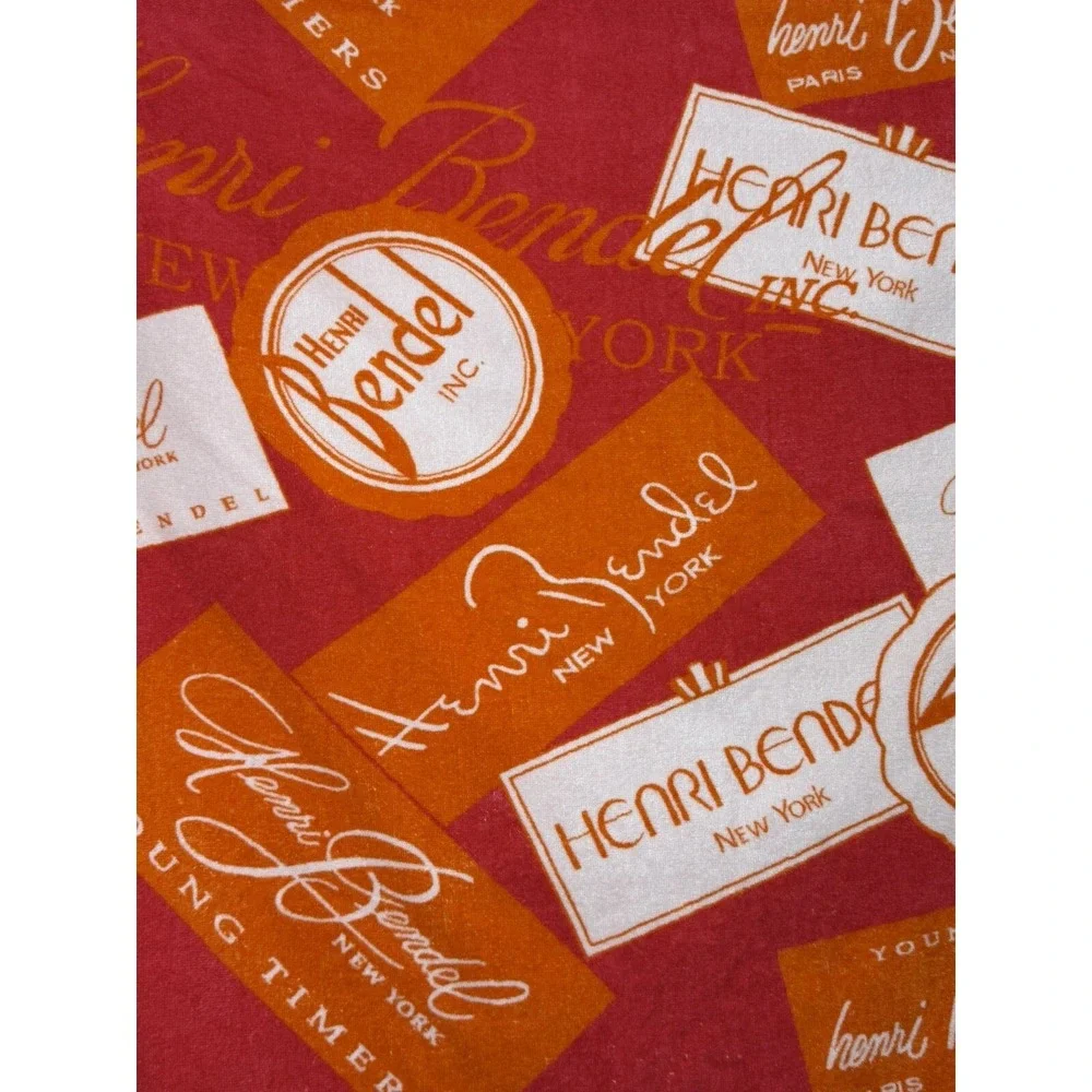 Henri Bendel Beach Towel Under The Sun Sheet Beach Orange Logo XL Yoga Workout